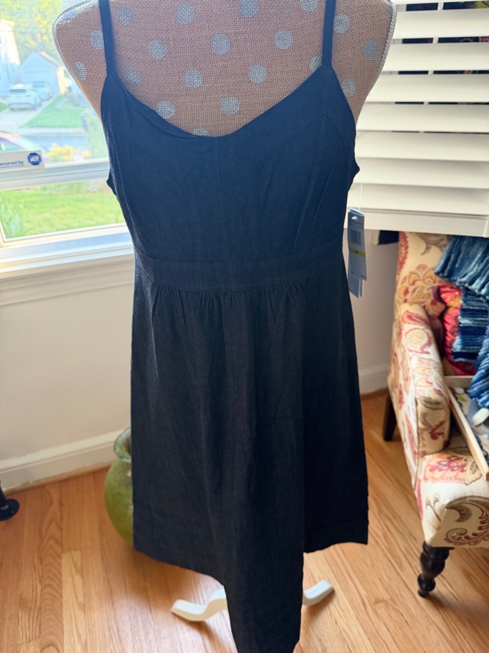 Calvin Klein Jeans Black Midi Spaghetti-Strap Dress